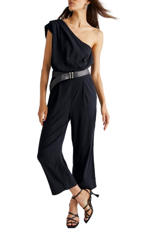 Free People Avery One-Shoulder Jumpsuit in Black