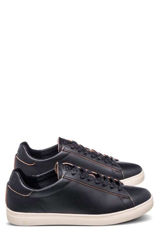 Shop Clae Bradley Sneaker In Black Leather Raw Edge