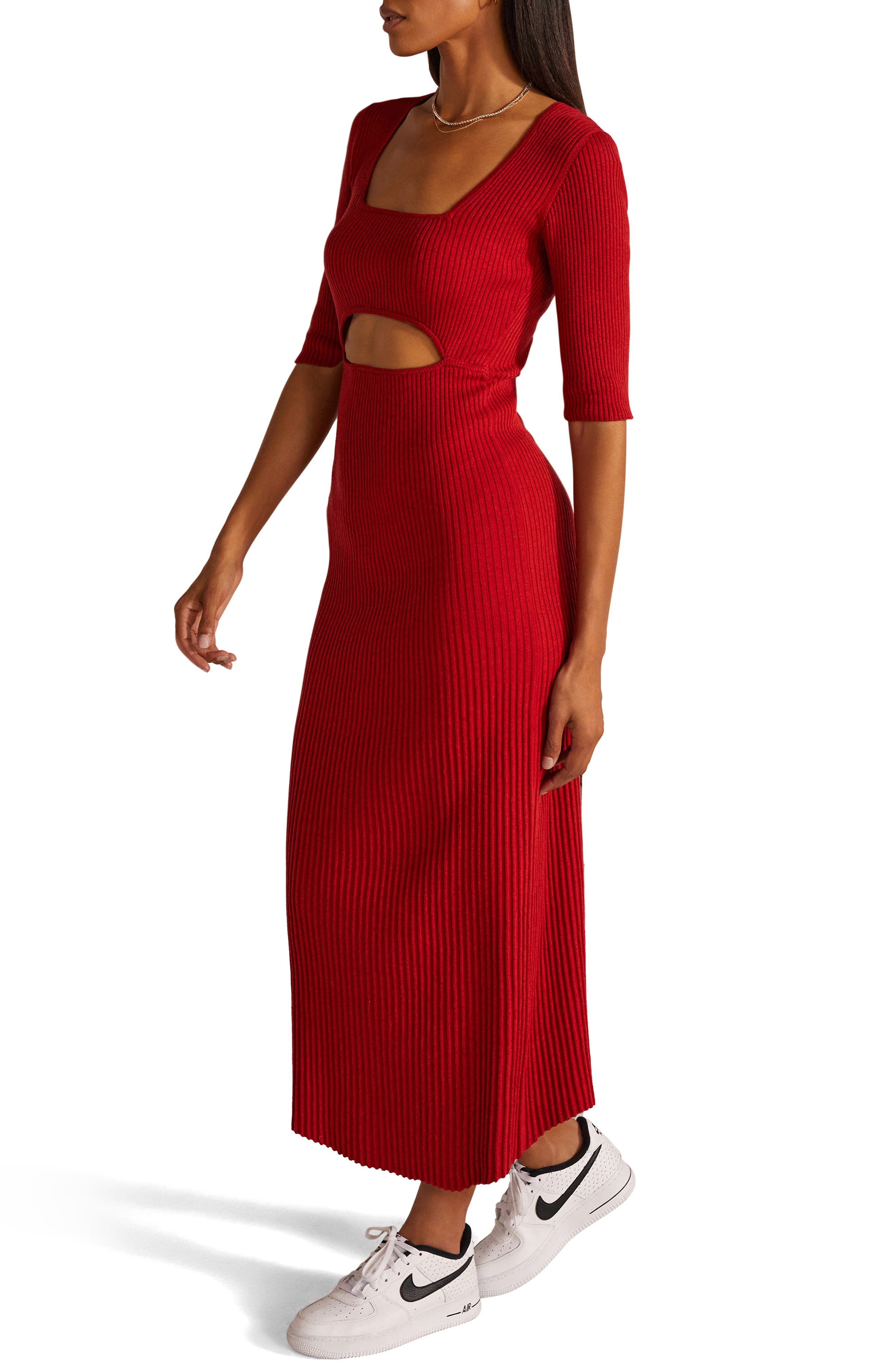Cotton Blend Rib Sweater Dress | Nordstrom