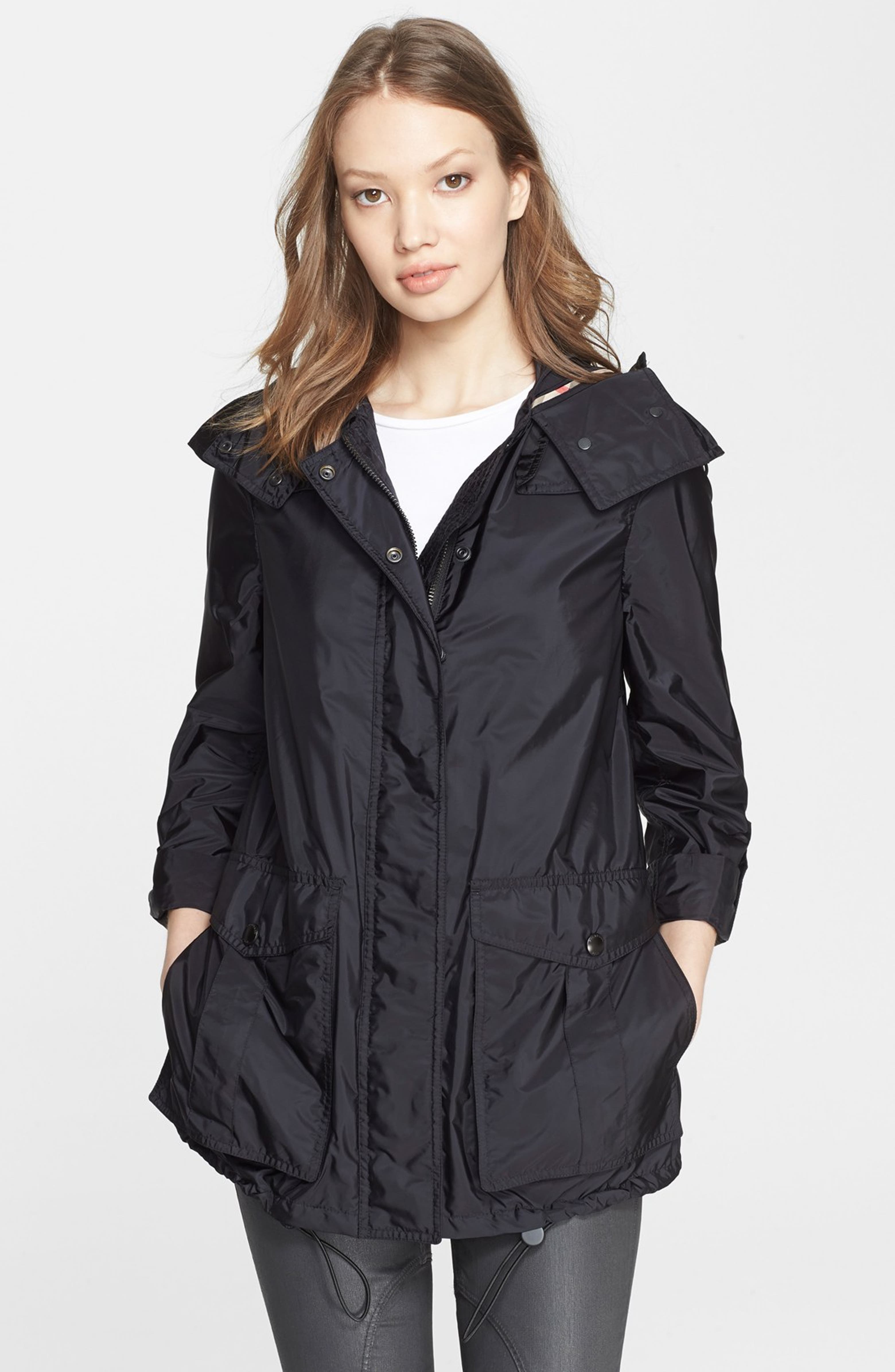 Burberry Brit 'Maidleigh' Hooded Roll Sleeve Jacket | Nordstrom