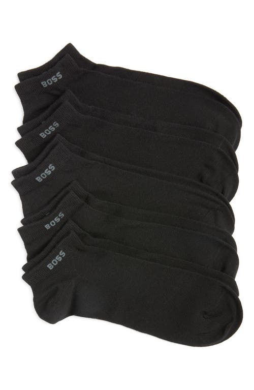Hugo Boss Boss 5-pack Logo Ankle Socks In Black