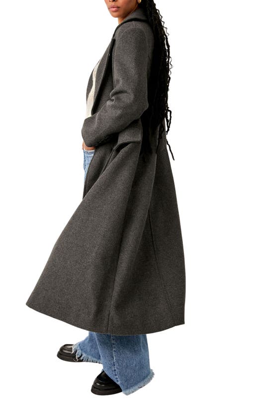 Shop Free People Victoria Princess Seam Coat In Heathered Charcoal