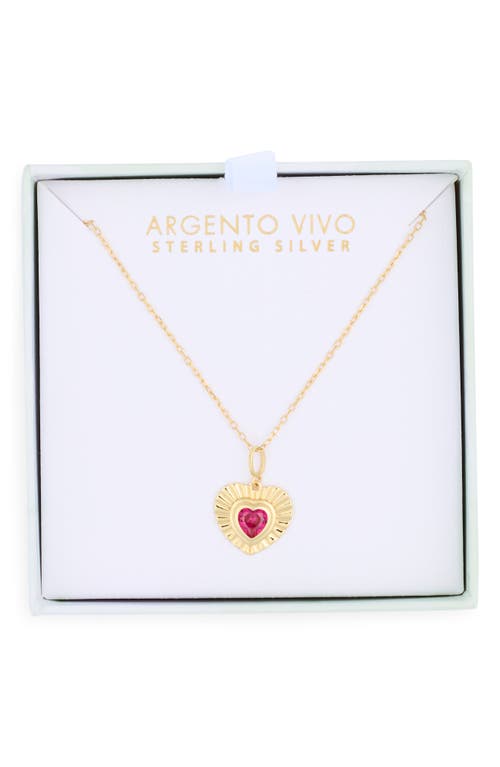 ARGENTO VIVO ARGENTO VIVO STERLING SILVER CUBIC ZIRCONIA HEART PENDANT NECKLACE