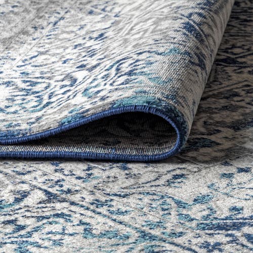 Jonathan Y Modern Persian Vintage Medallion Area Rug In Navy/light Gray