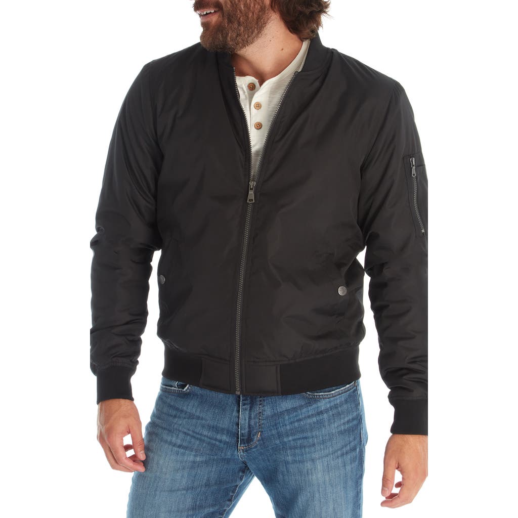 Px Men's Classic Faux Fur Lined Bomber Jacket In Black