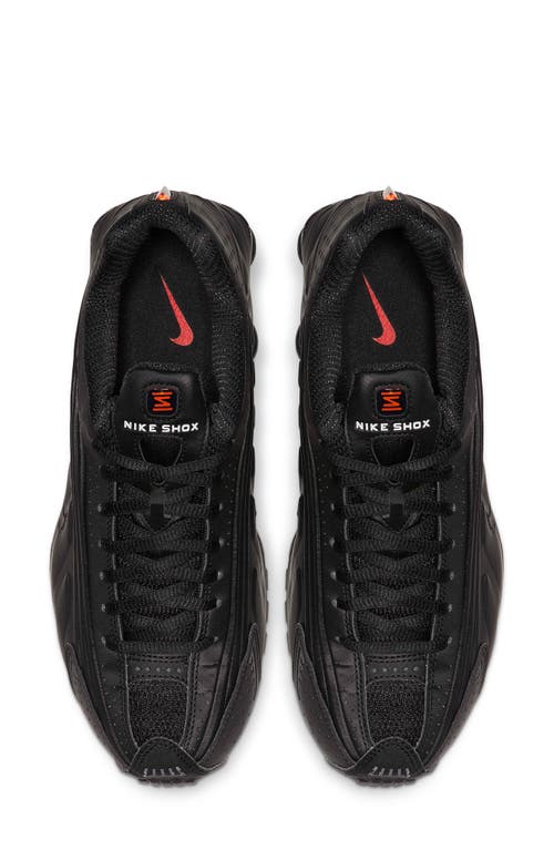 Shop Nike Shox R4 Sneaker In Black/black/max Orange