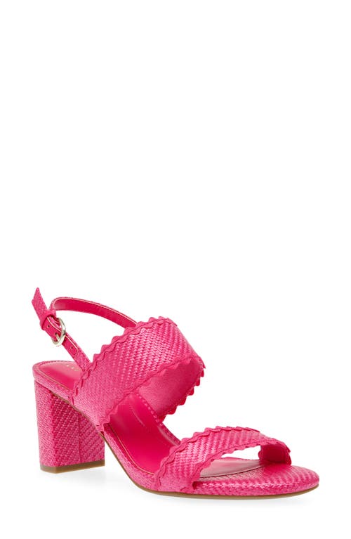Raine Raffia Slingback Sandal in Pink Raffia
