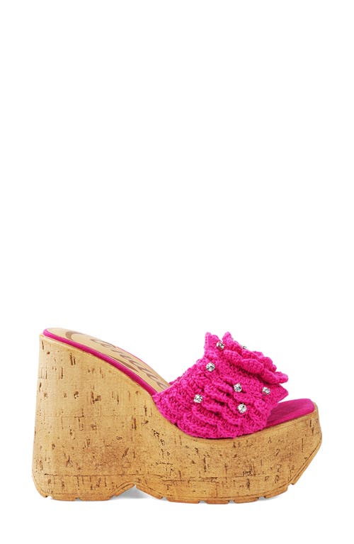 Shop Candies Candie's Mulani Platform Wedge Sandal In Fuchsia