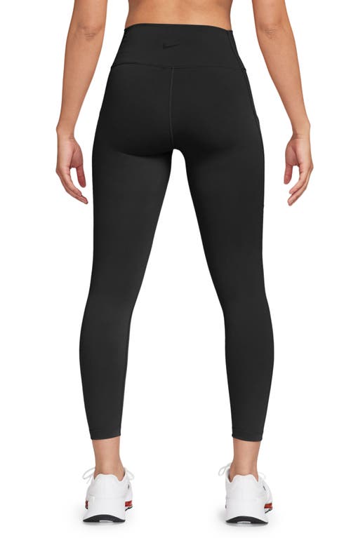 Nike Women's One High-waisted 7/8 Leggings With Pockets In Black/black