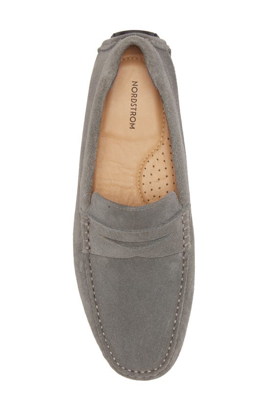 Nordstrom Brody Driving Penny Loafer In Grey Suede