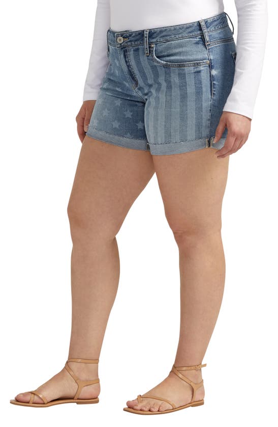 Silver Jeans Co. Americana Mid Rise Boyfriend Shorts In Indigo