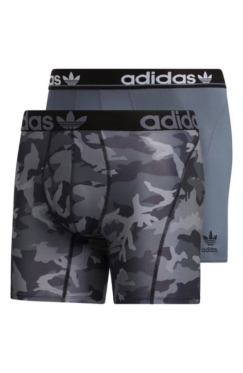 Adidas Originals Adidas Assorted 2-pack Originals Boxer Briefs In Onix Grey/black/camo Black
