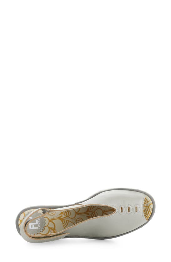 Shop Fly London Yeay Peep Toe Sandal In Silver Borgogna