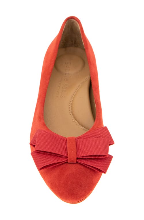 Gentle Souls By Kenneth Cole Abigail Bow Pump In Red Suede