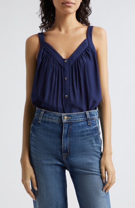 Shop Ramy Brook Mary Button-up Camisole In Spring Navy