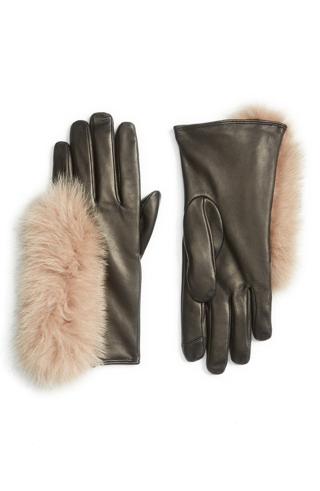 Echo Touchscreen Compatible Gloves with Genuine Fox Fur Trim Nordstrom