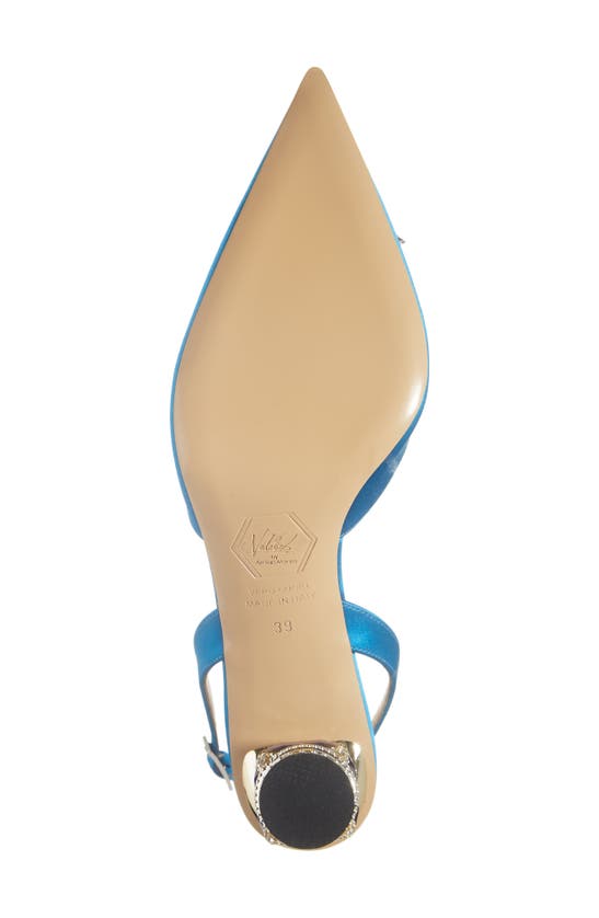 Shop Nalebe Aurum Embellished Slingback Pointed Toe Pump In Light Blue