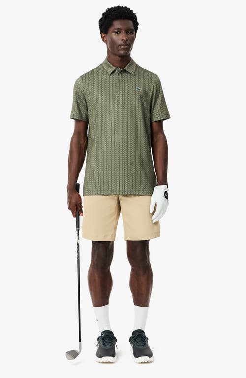 Lacoste Men's Regular Fit Uv Protect Golf Polo - Xxl - 7 In Khaki/navy Blue