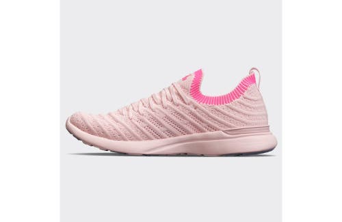 Shop Apl Athletic Propulsion Labs Techloom Wave Sneakers In Bleached Pink/fusion Pink