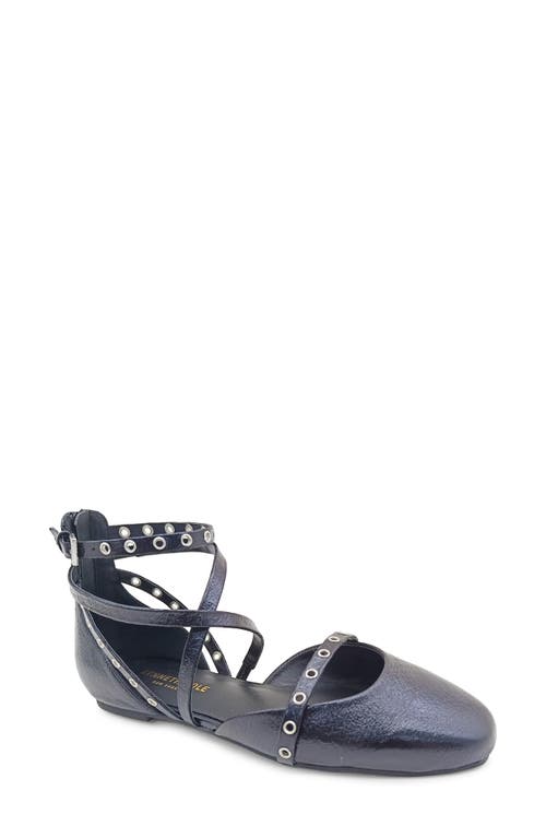 Kenneth Cole Mason Ankle Strap d'Orsay Flat Black at Nordstrom,