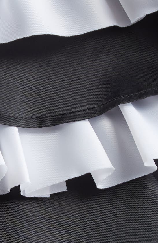 Shop Noir Kei Ninomiya Reversible Colorblock Tiered Ruffle Top In Black X White