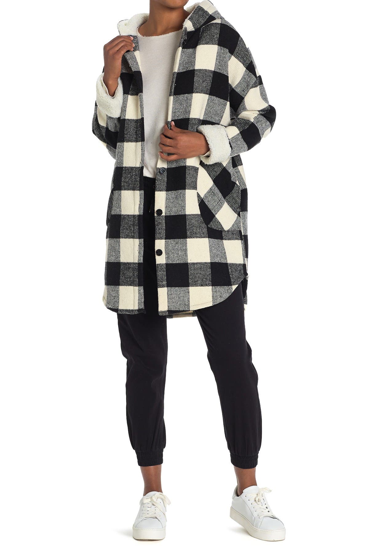 bernardo buffalo plaid lined shacket