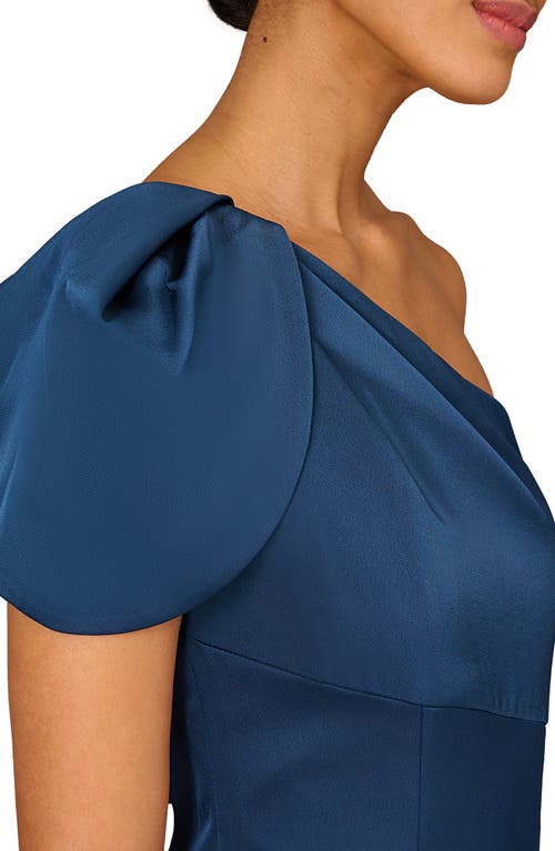 Aidan Mattox One-shoulder Mermaid Gown In Twilight Blue