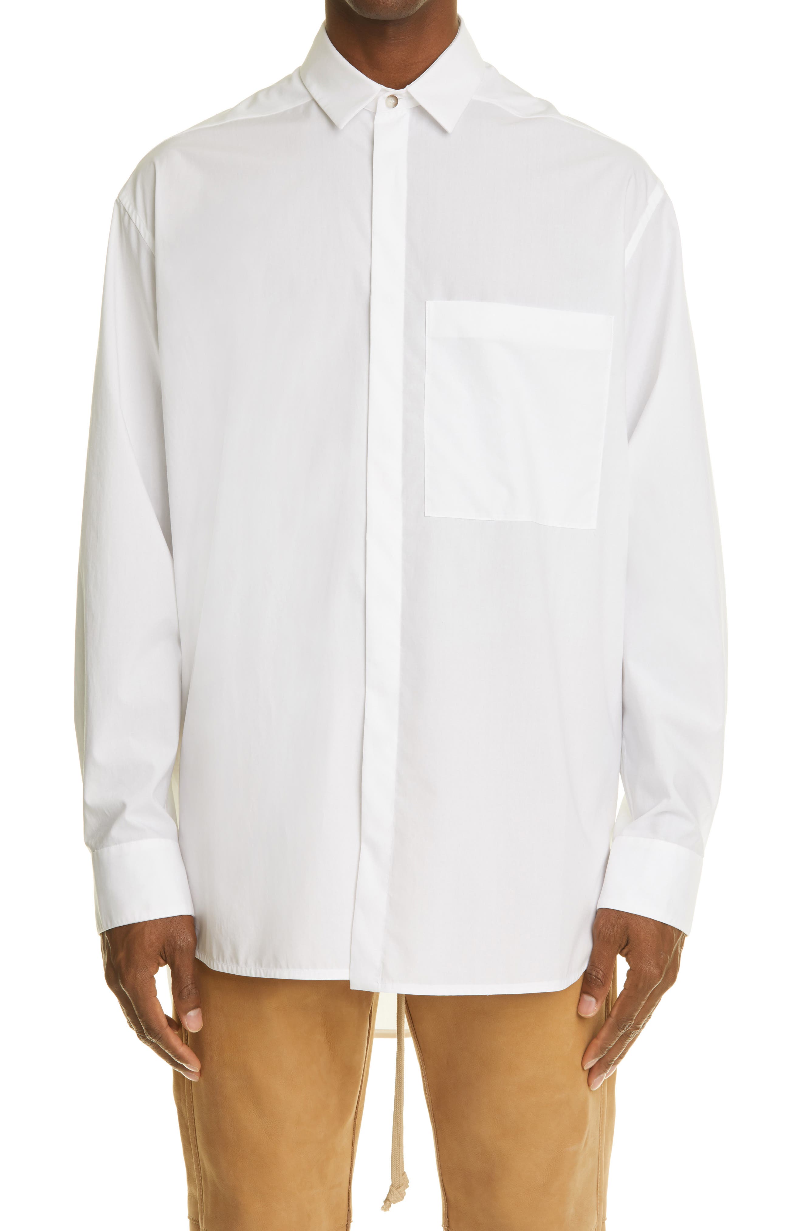 Fear of God Men's Easy Button-Up Shirt in White at Nordstrom, Size 38 Us