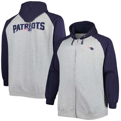 Men's Detroit Tigers Heather Gray/Navy Big & Tall Raglan Hoodie Full-Zip  Sweatshirt