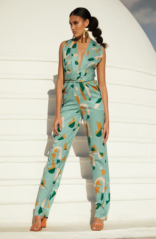 DIARRABLU Umy Saly Print Convertible Jumpsuit in Green