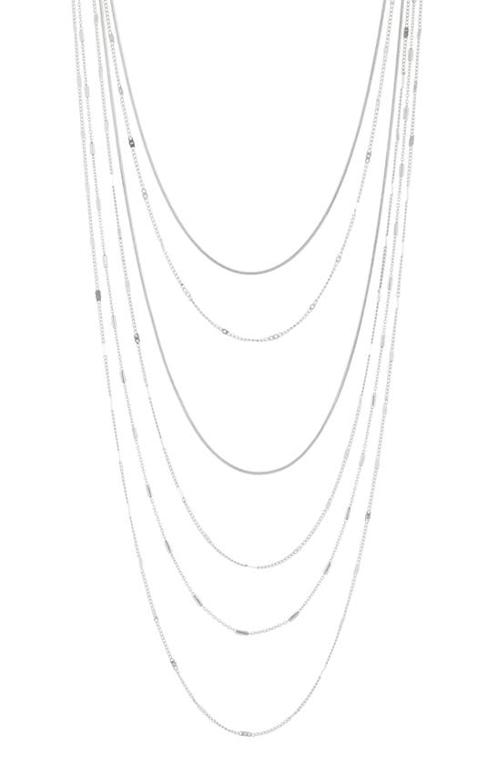Shop Nordstrom Rack Layered Chain Necklace In Rhodium