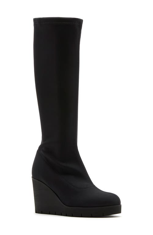 La Canadienne Getup Waterproof Knee High Platform Wedge Boot In Black