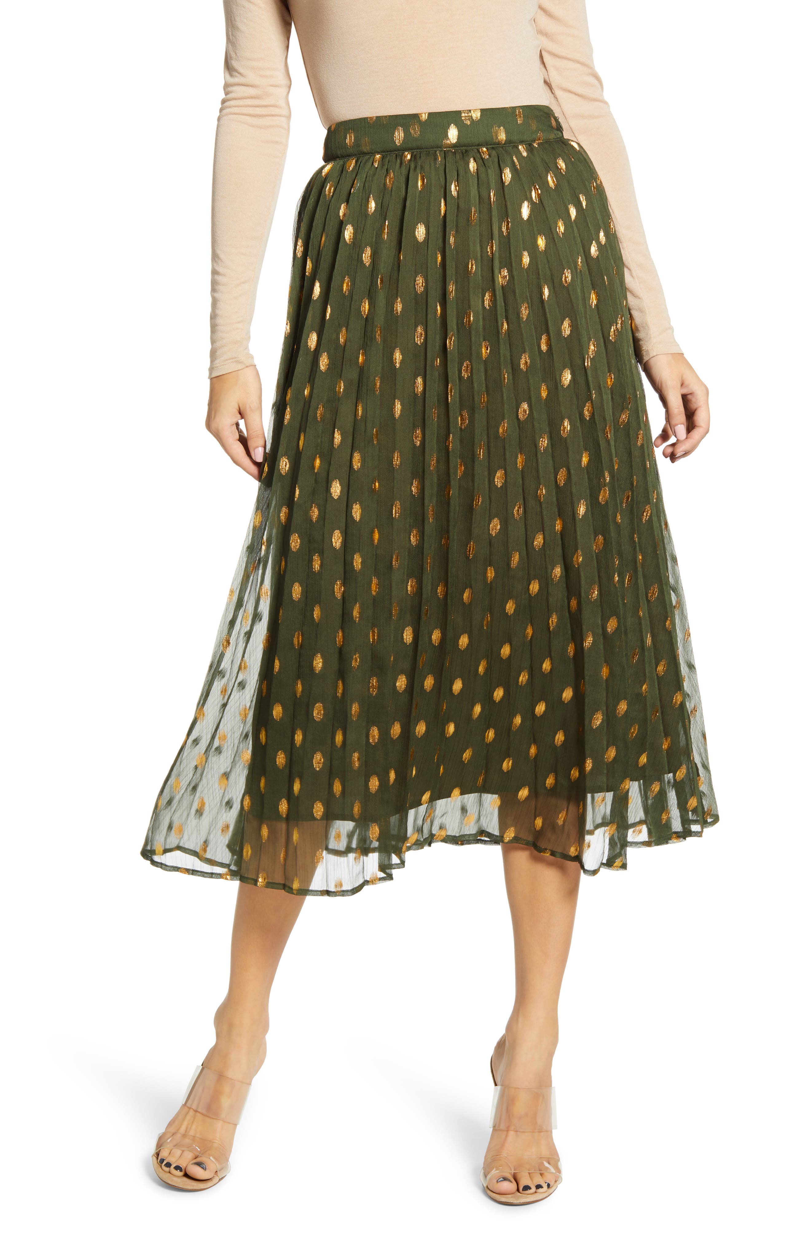 Endless Rose Polka Dot Pleated Skirt Nordstrom