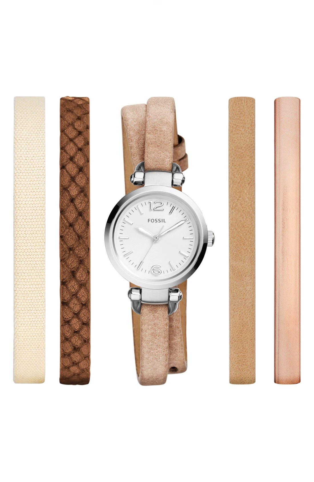Fossil Round Watch & Interchangeable Strap Set, 26mm Nordstrom