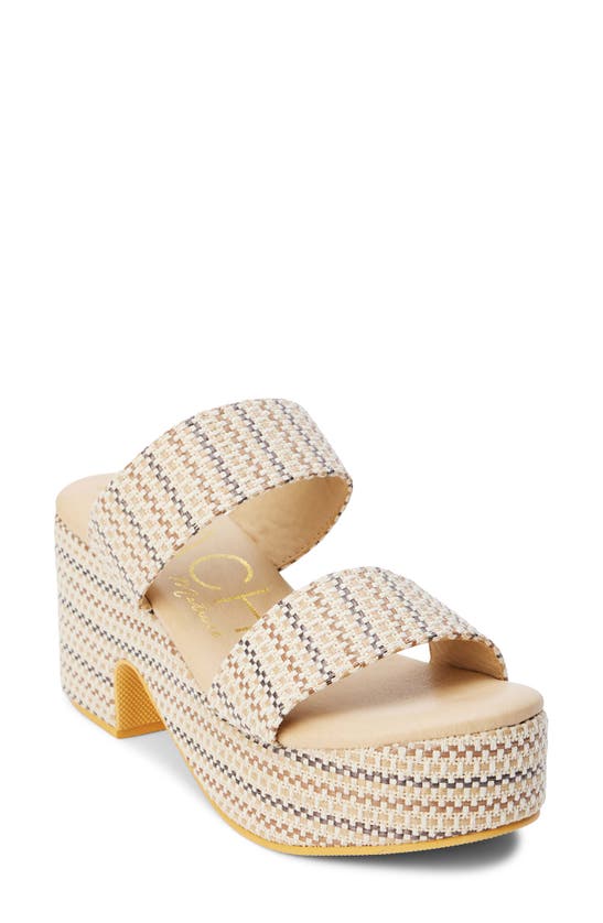 Shop Coconuts By Matisse Ocean Ave Espadrille Platform Slide Sandal In Ivory Mosaic