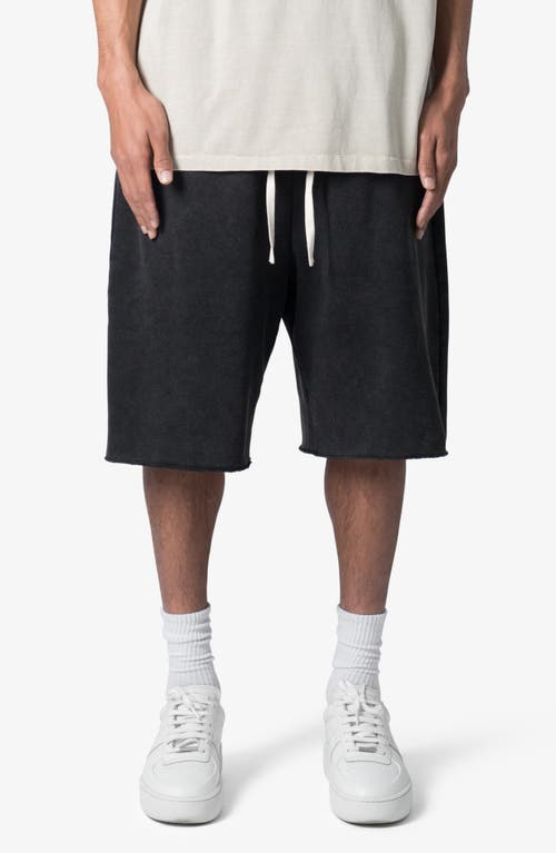 Mnml Ultra Baggy Sweat Shorts In Washed Black