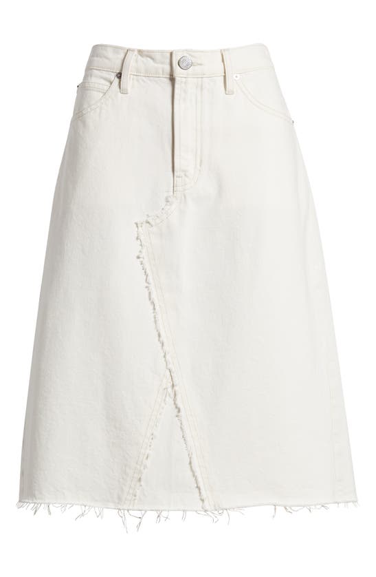 Shop Frame Deconstructed Denim Skirt In Au Natural Clean