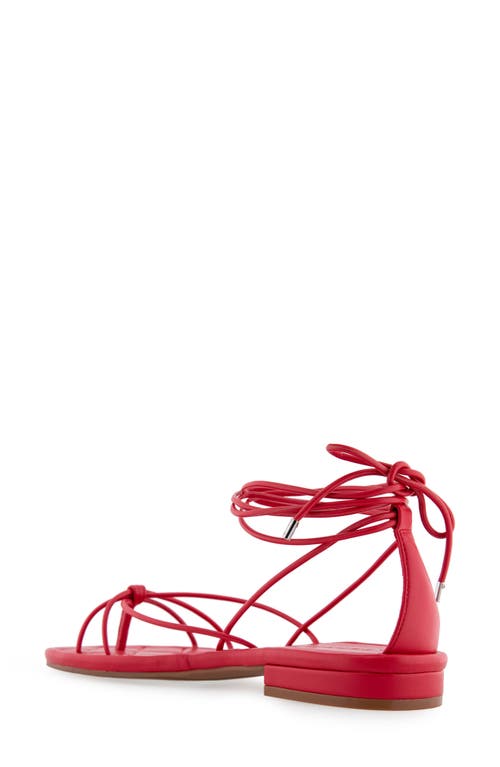 Shop Aerosoles Jacky Ankle Tie Sandal In Racing Red Pu Leather