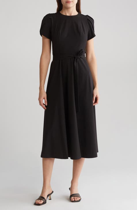 Calvin Klein Womens Women’s Sheath Dress with Chiffon Bell Sleeves –  Women’s Casual Dresses : : Clothing, Shoes & Accessories