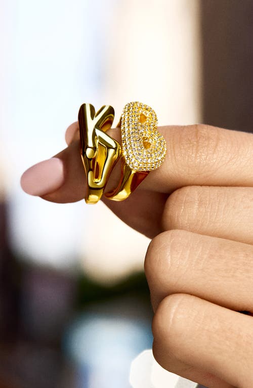 Baublebar Bubble Letter Initial Ring In Gold