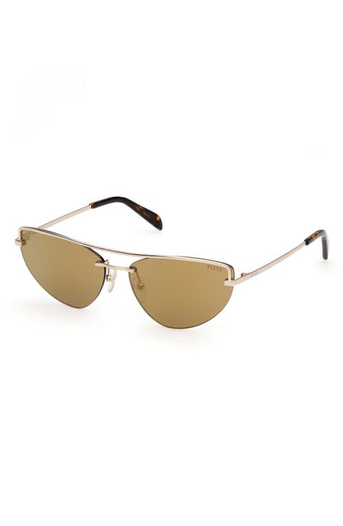 Pucci Emilio  59mm Cat Eye Sunglasses In Gold/brown Mirror
