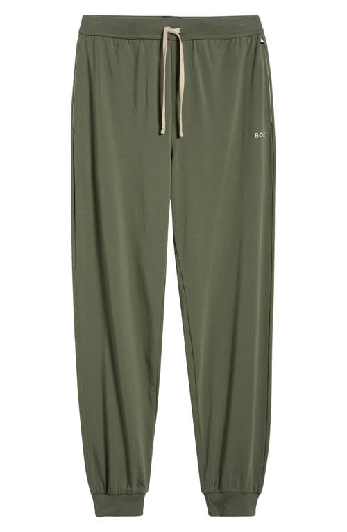 Shop Hugo Boss Boss Mix Match Pajama Joggers In Dark Green