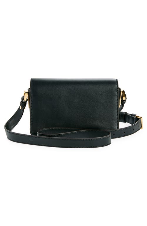 Marni Mini Trunkaroo Leather Shoulder Bag In Black