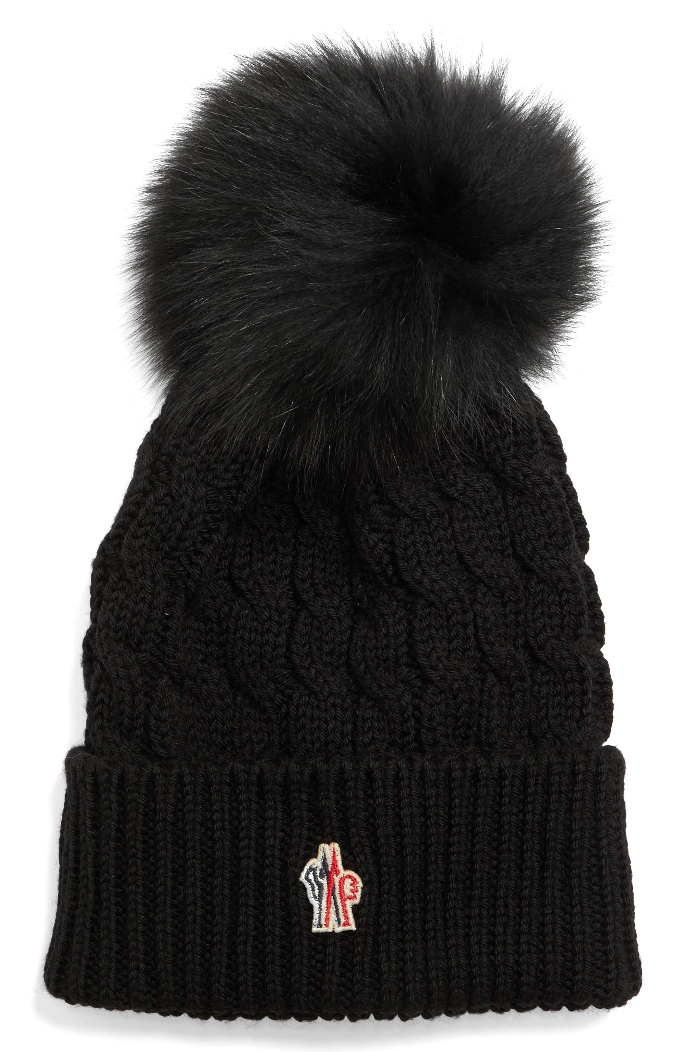 moncler beanie with fur pom pom