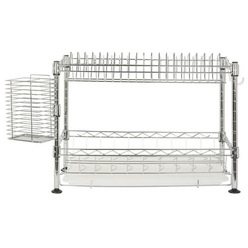 Jonathan Y Brooklyn 24" Adjustable Dish Rack, Chrome In Chrome