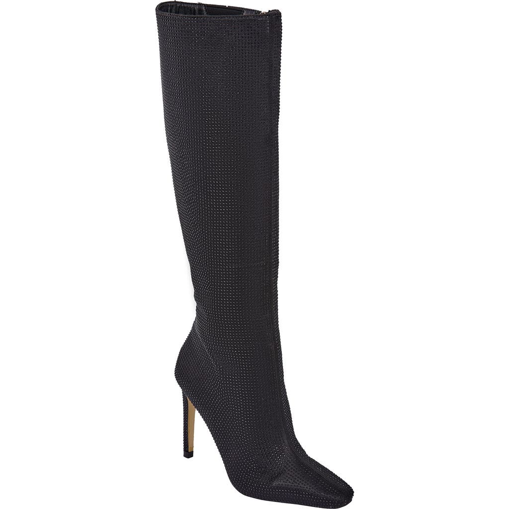 Lady Couture Diamond Rhinestone Pointed Toe Boot In Black
