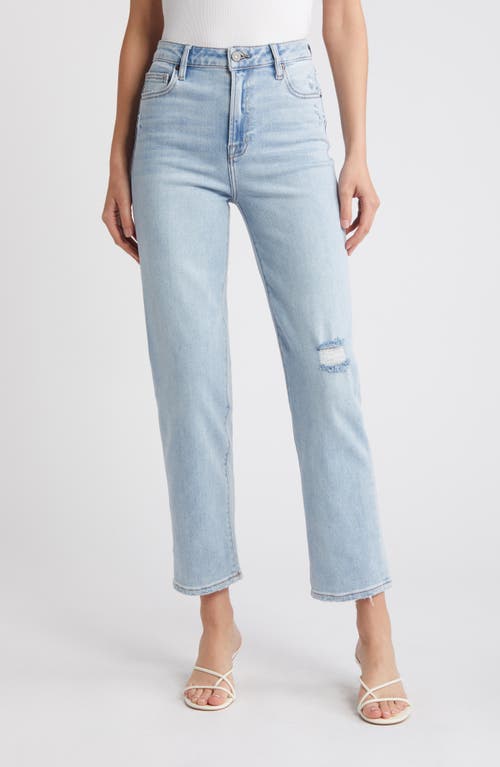 Ripped Straight Leg jeans in Light Wash