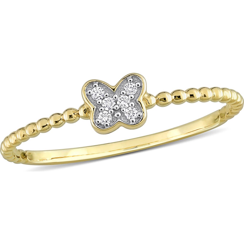 Delmar Diamond Butterfly Ring In White