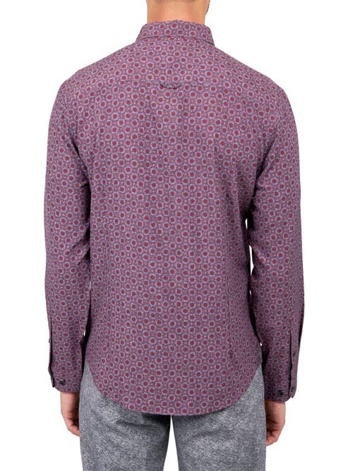 Brooklyn Brigade Medallion 4-way Stretch Performance Long Sleeve Shirt In Plum