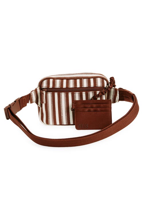 Shop Beis Béis The Striped Belt Bag In Maple